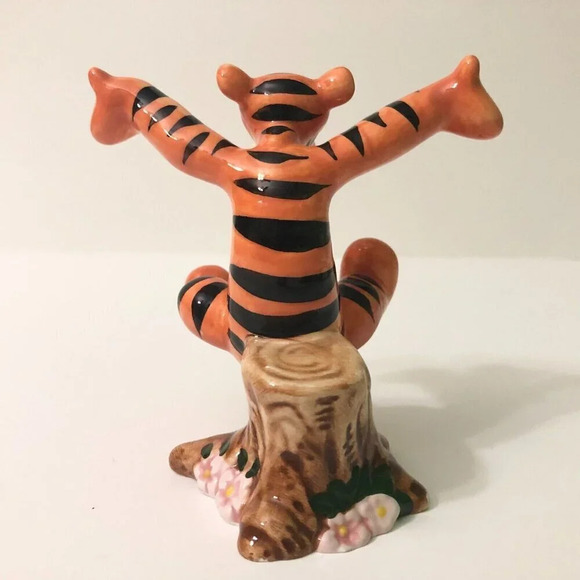 Vtg Tigger On Stump Walt  Disney Figurine Ceramic Winnie The Pooh Chipped - Picture 7 of 12